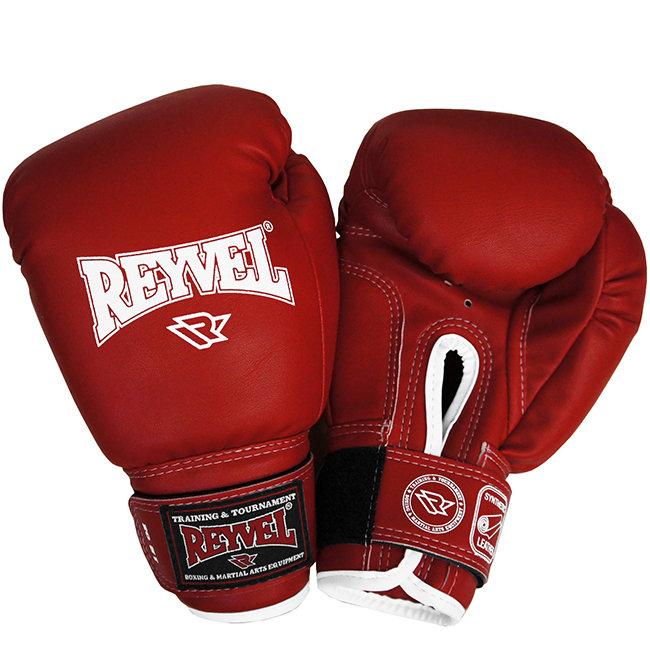 Перчатки боксерские красные "Reyvel", винил
