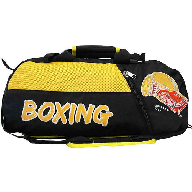 Сумка-рюкзак premium "Бокс" чёрно-золотая