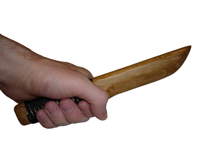 Нож тренировочный с оплёткой рукояти (дуб)